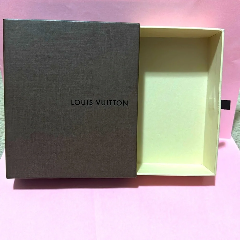Authentic LOUIS VUITTON Size 6 X 5 X 1.5 Brown Empty Box For Jewelry Storage